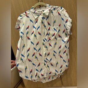 Jane + Delancey‎ SS Bird Button Down Sz. small